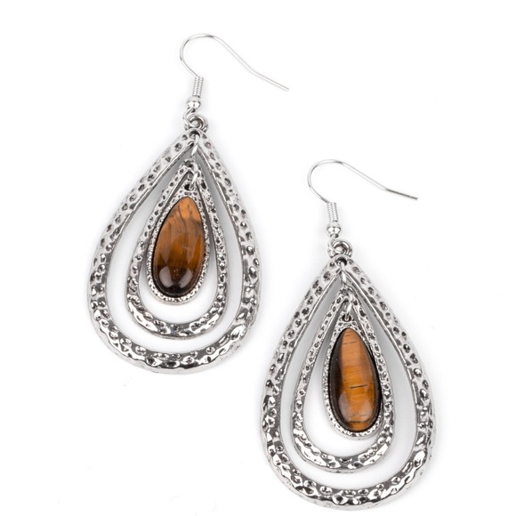 ❤️‍🔥5/$25❤️‍🔥 Teardrop Torrent Brown Earrings - Picture 2 of 2